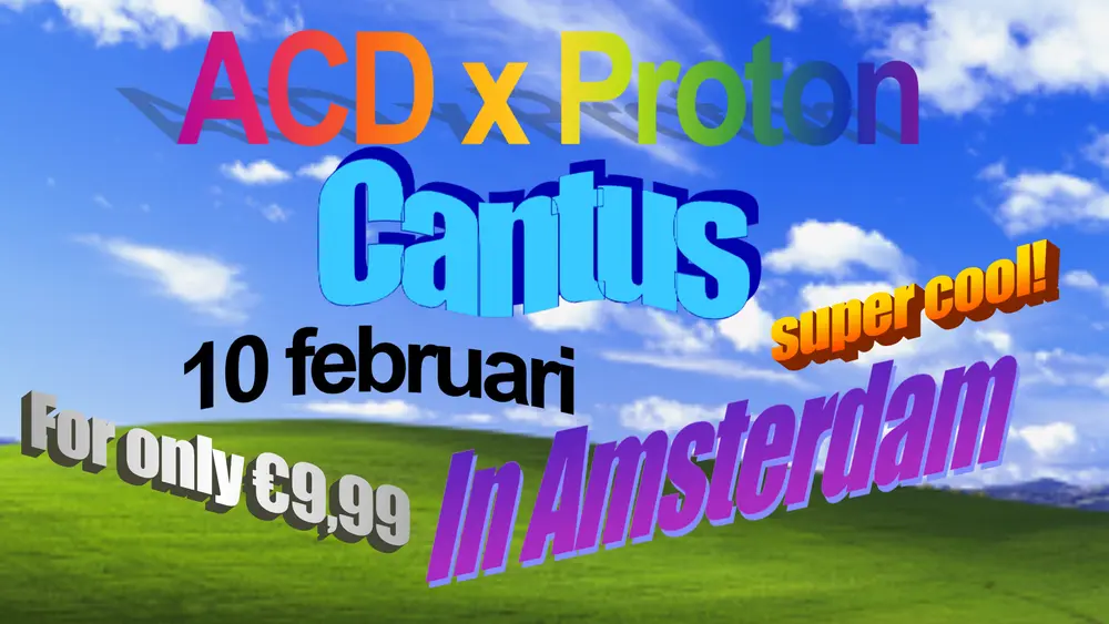 poster voor de ACDxProton cantus